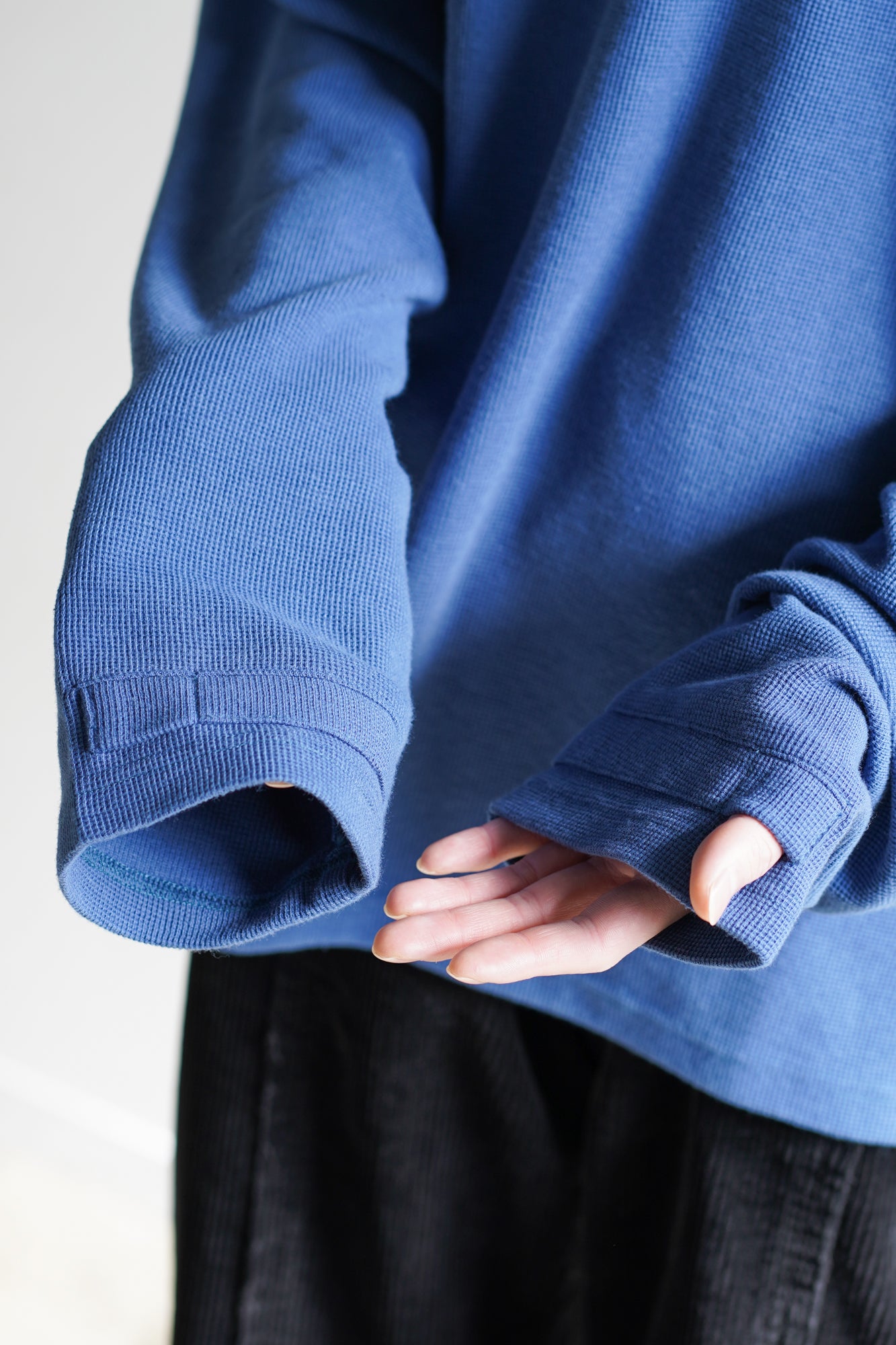 WAFFLE HALF ZIP LONG SLEEVE