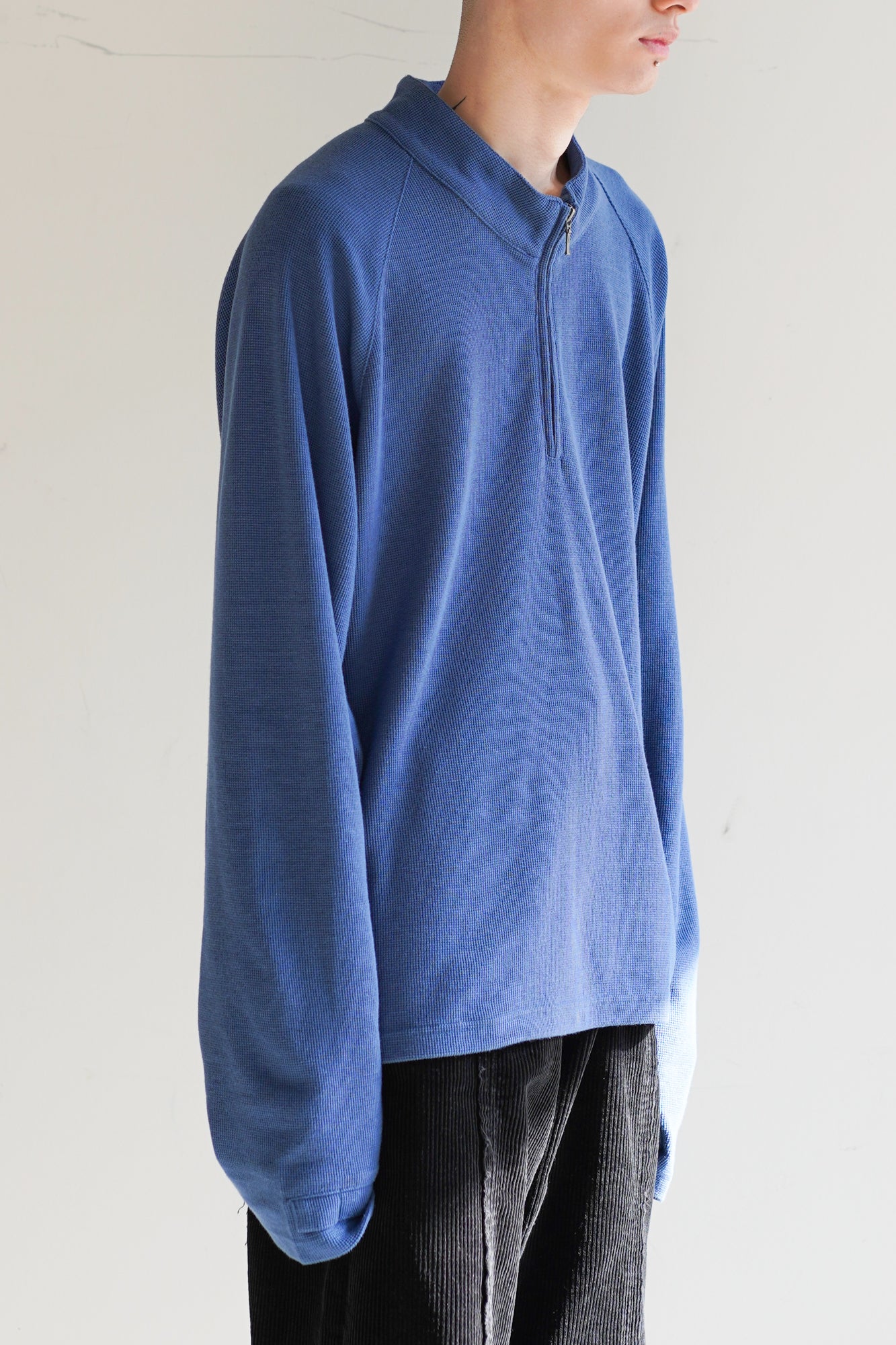 WAFFLE HALF ZIP LONG SLEEVE