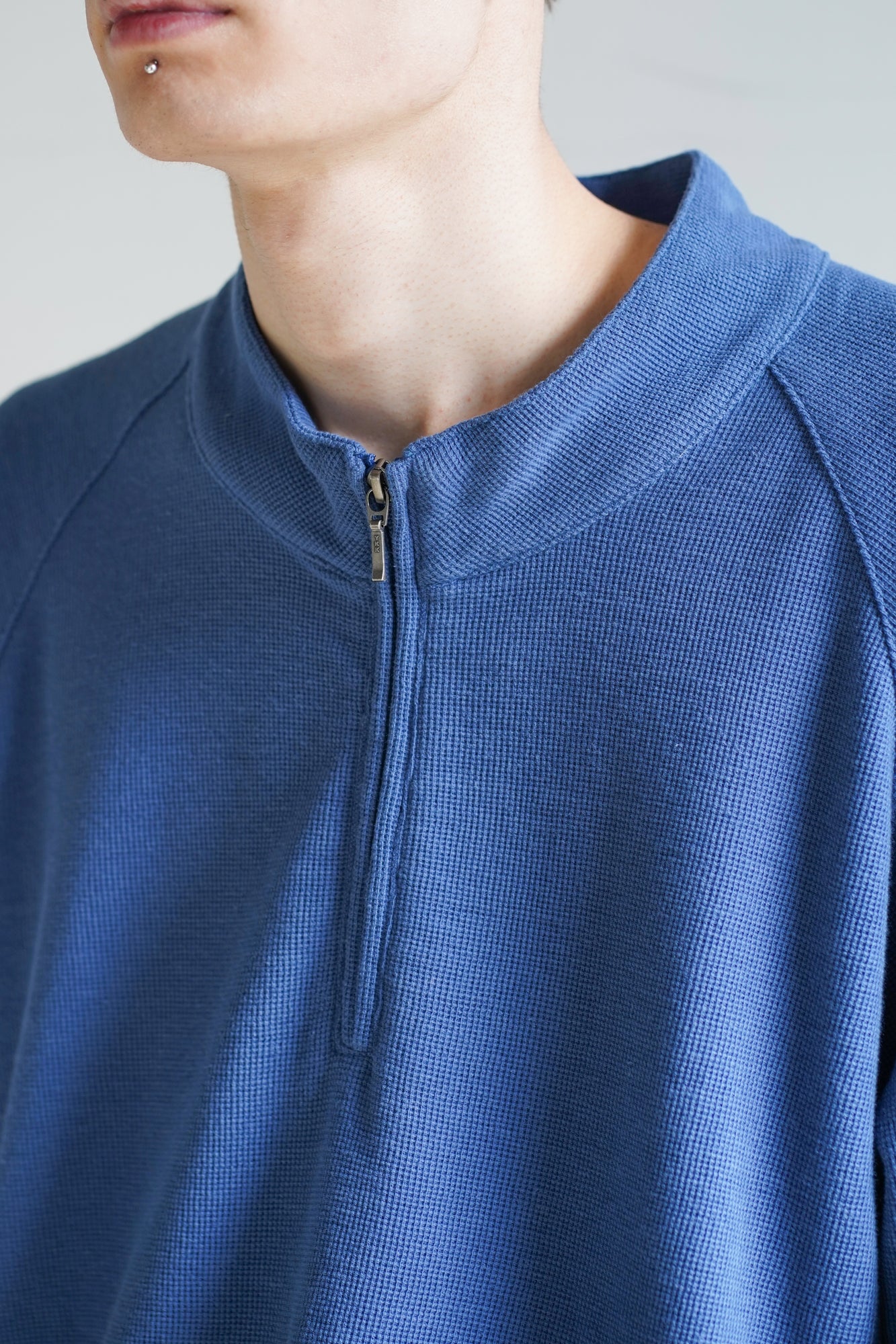WAFFLE HALF ZIP LONG SLEEVE