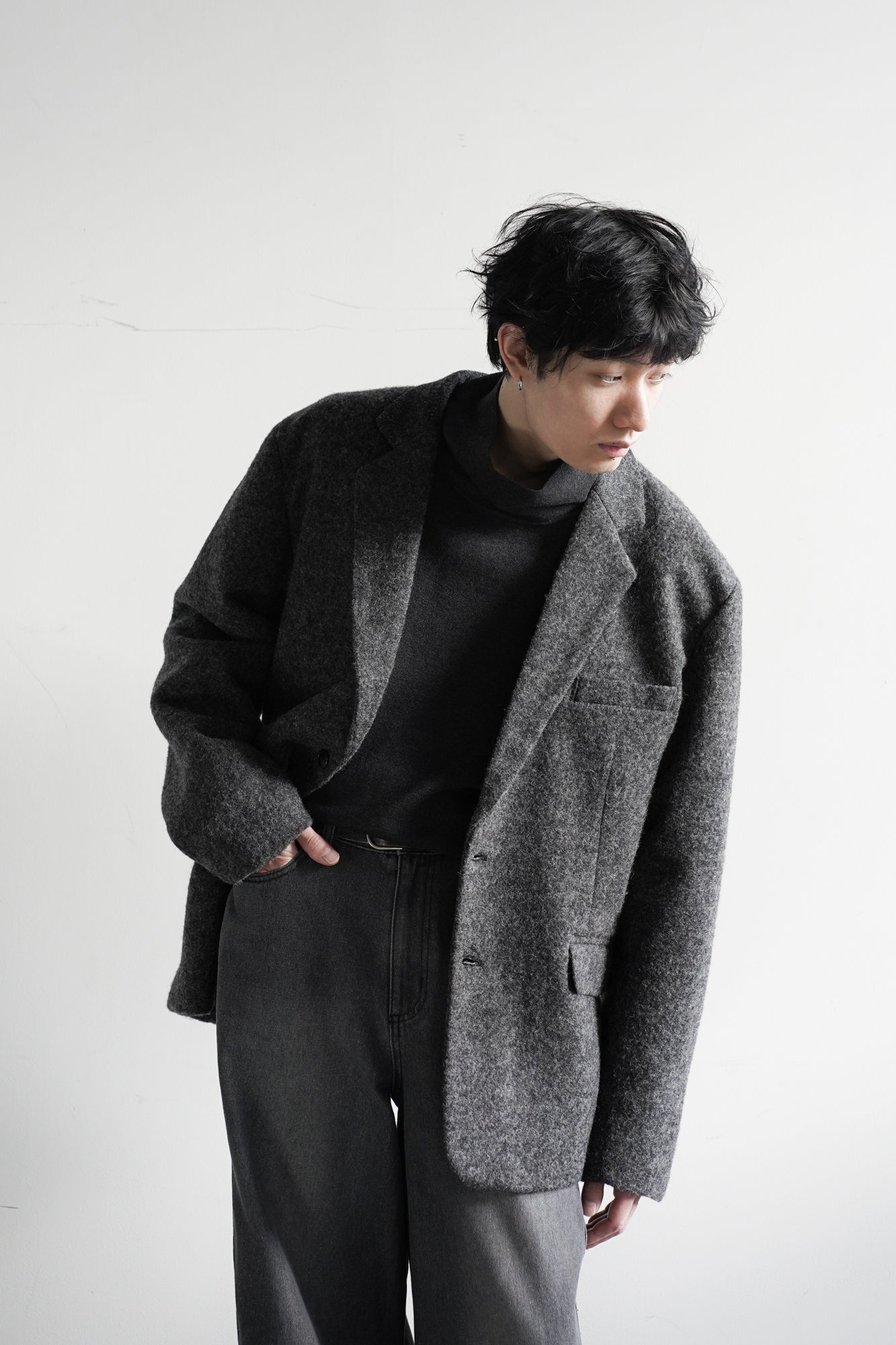 FLEECE SINGLE BREASTED JACKET