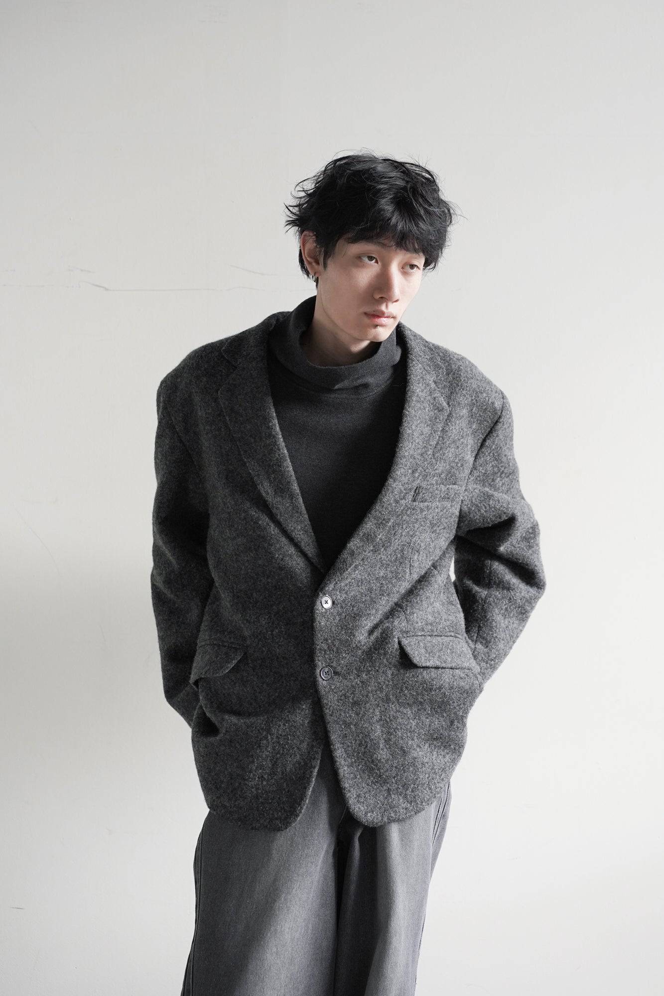 FLEECE SINGLE BREASTED JACKET