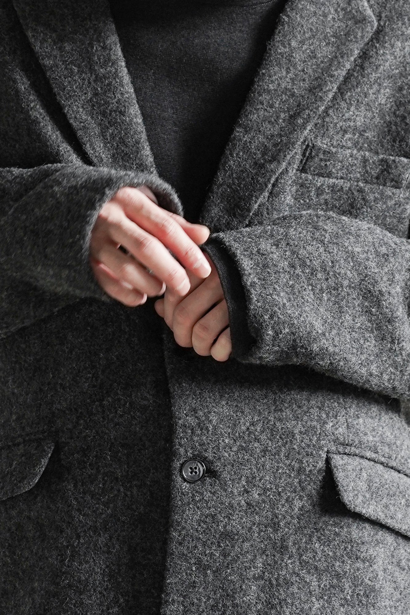 FLEECE SINGLE BREASTED JACKET