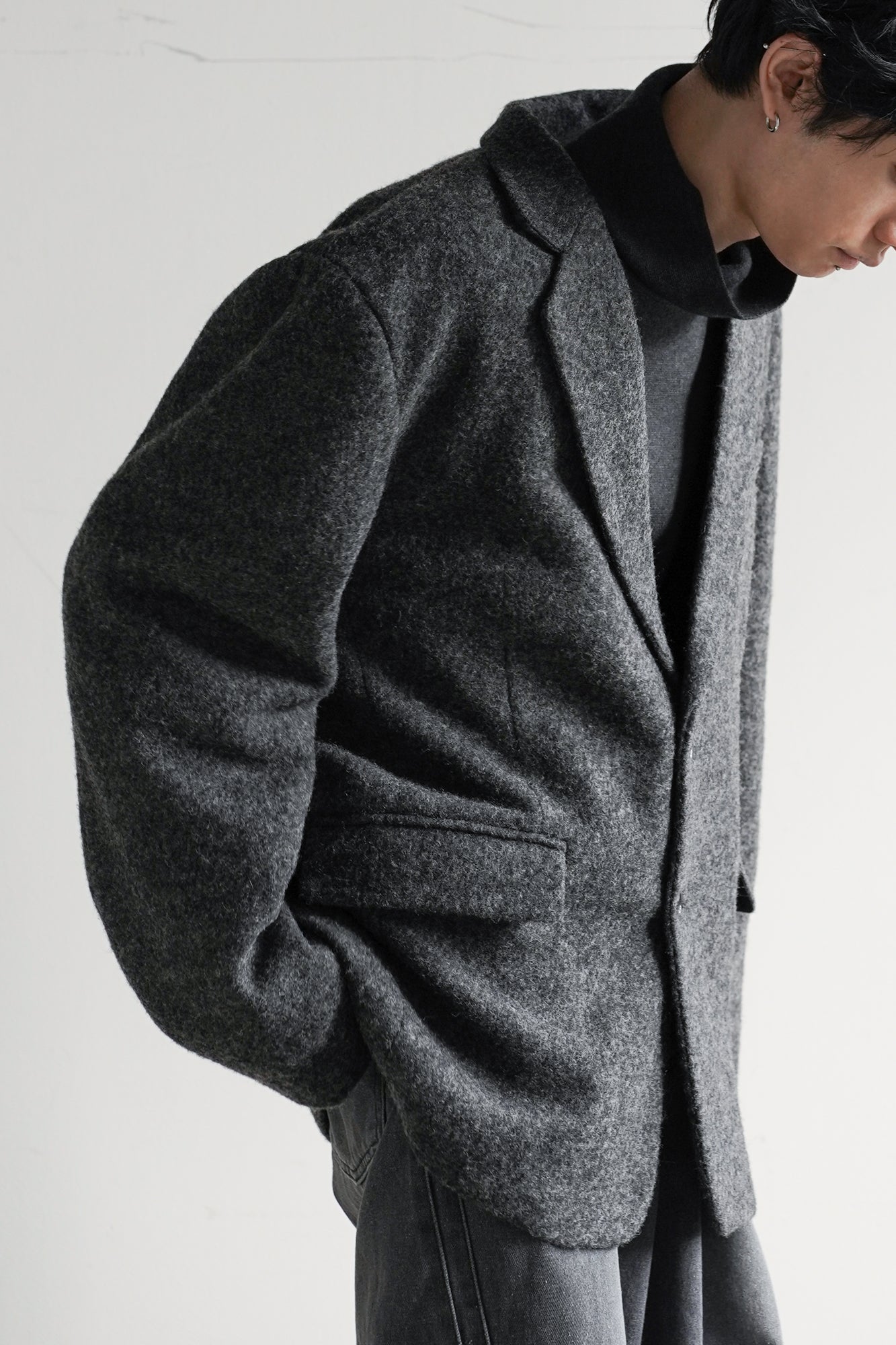 FLEECE SINGLE BREASTED JACKET