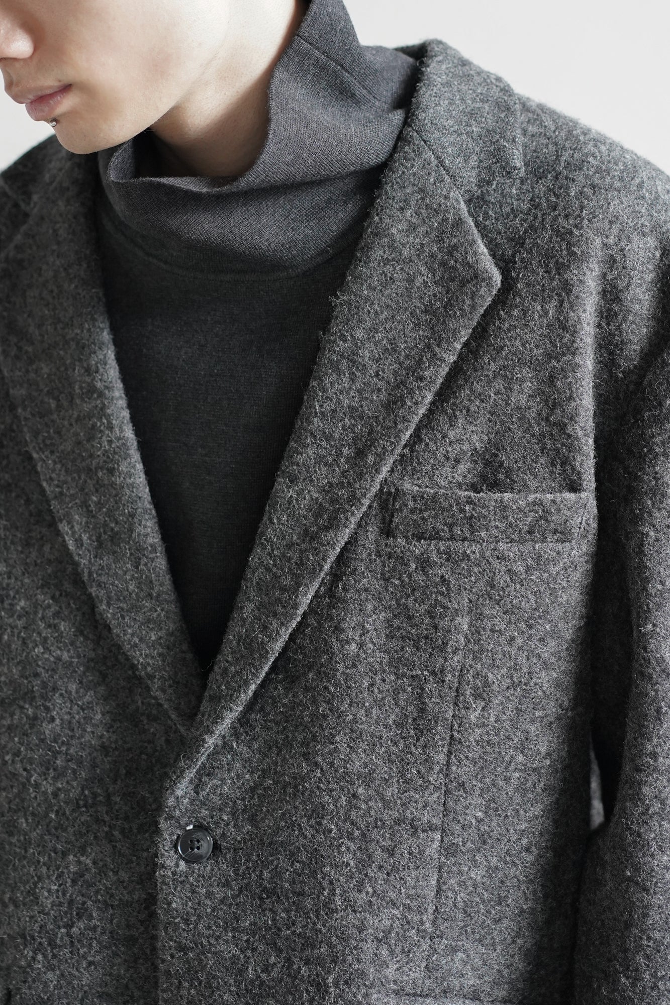 FLEECE SINGLE BREASTED JACKET