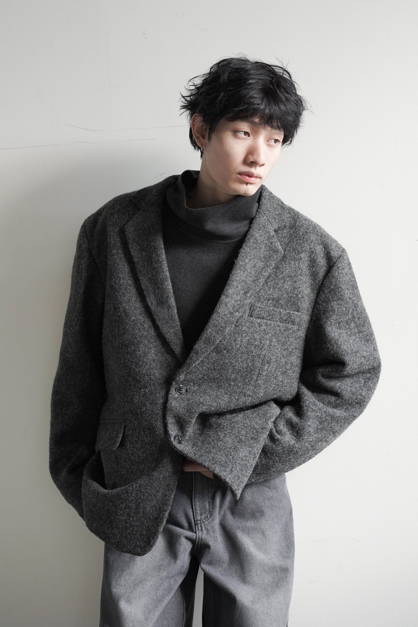 FLEECE SINGLE BREASTED JACKET