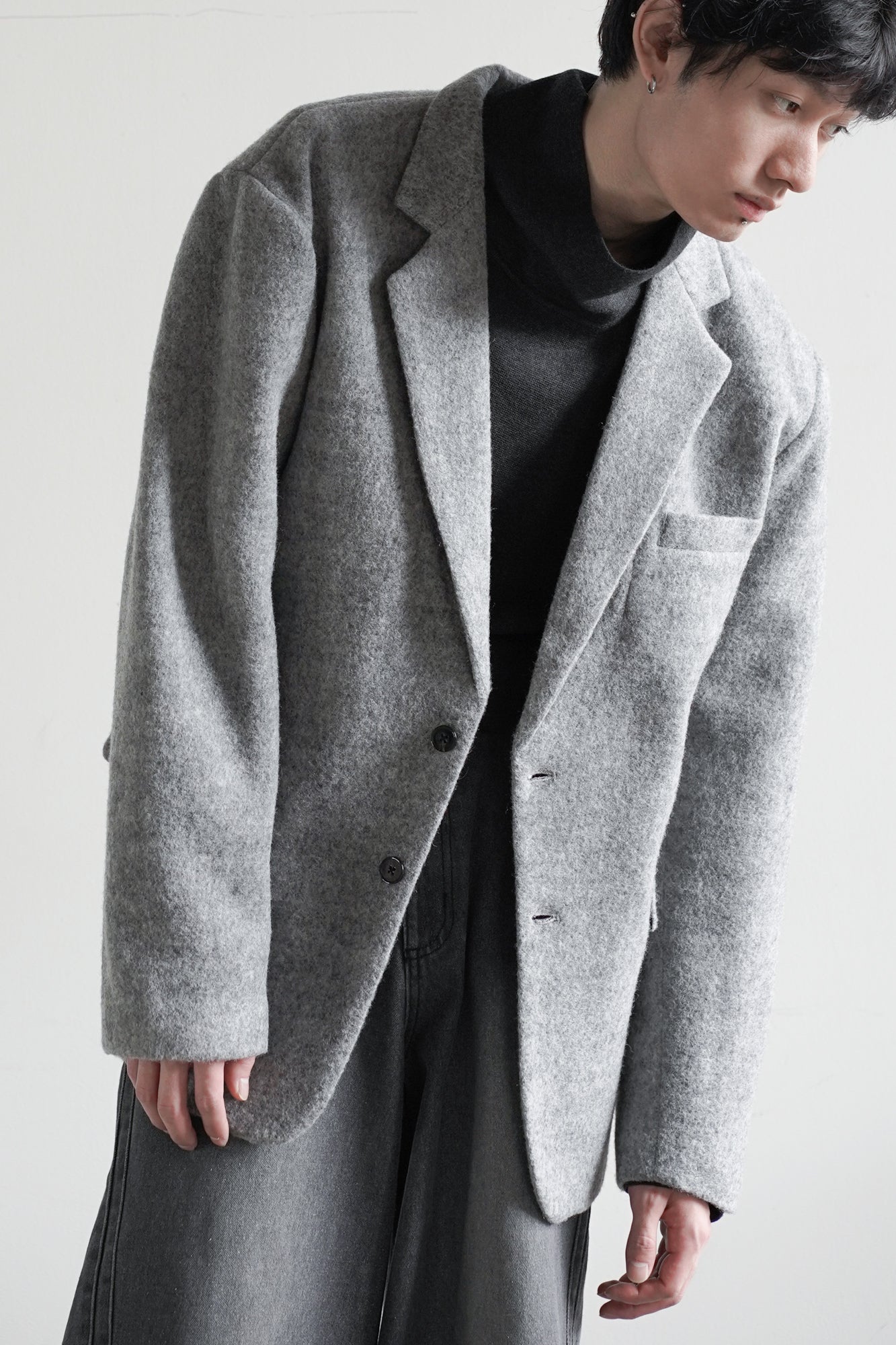 FLEECE SINGLE BREASTED JACKET
