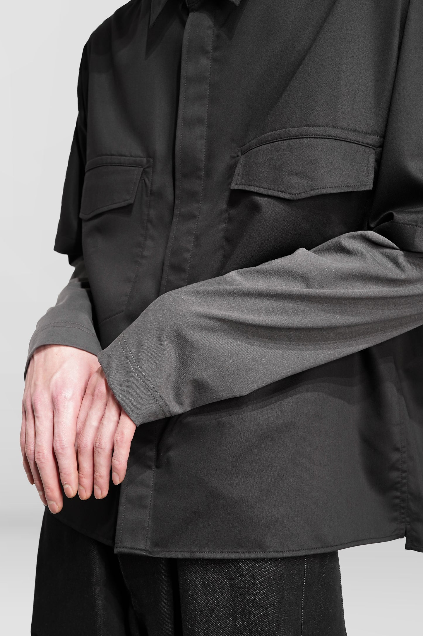 SILK SLEEVE LAYERED SHIRT "Orders Closed"