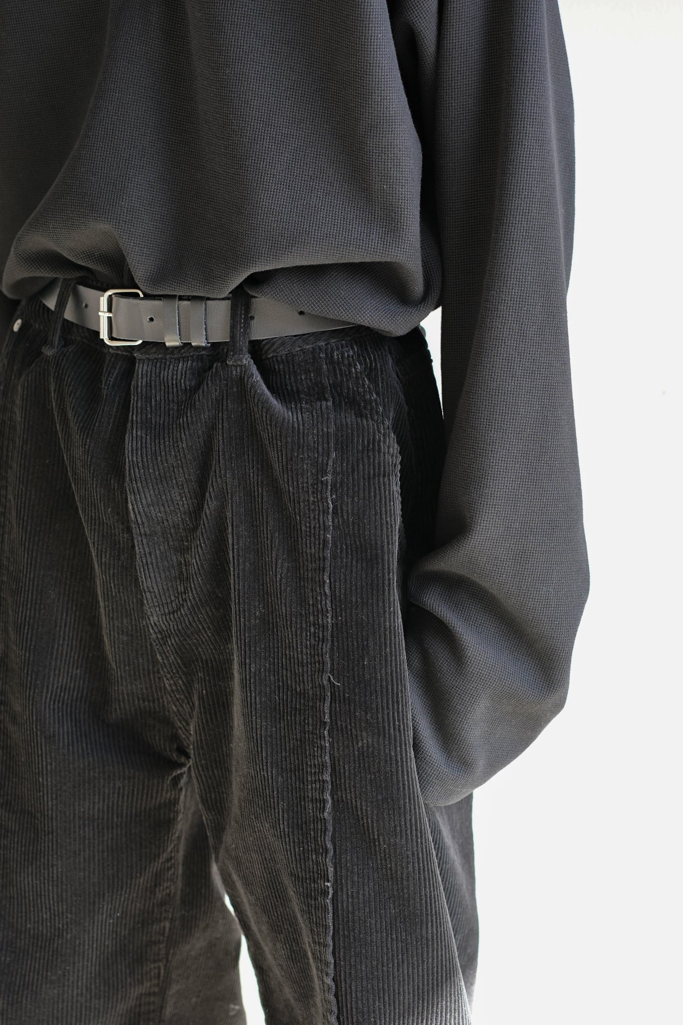 SIDE SHIFT CORDUROY WIDE PANTS