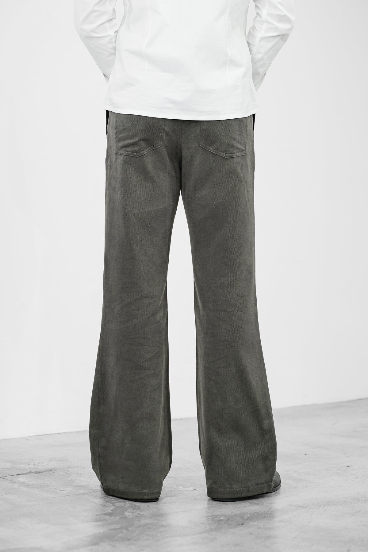 COTTON SUEDE BOOTCUT JEANS