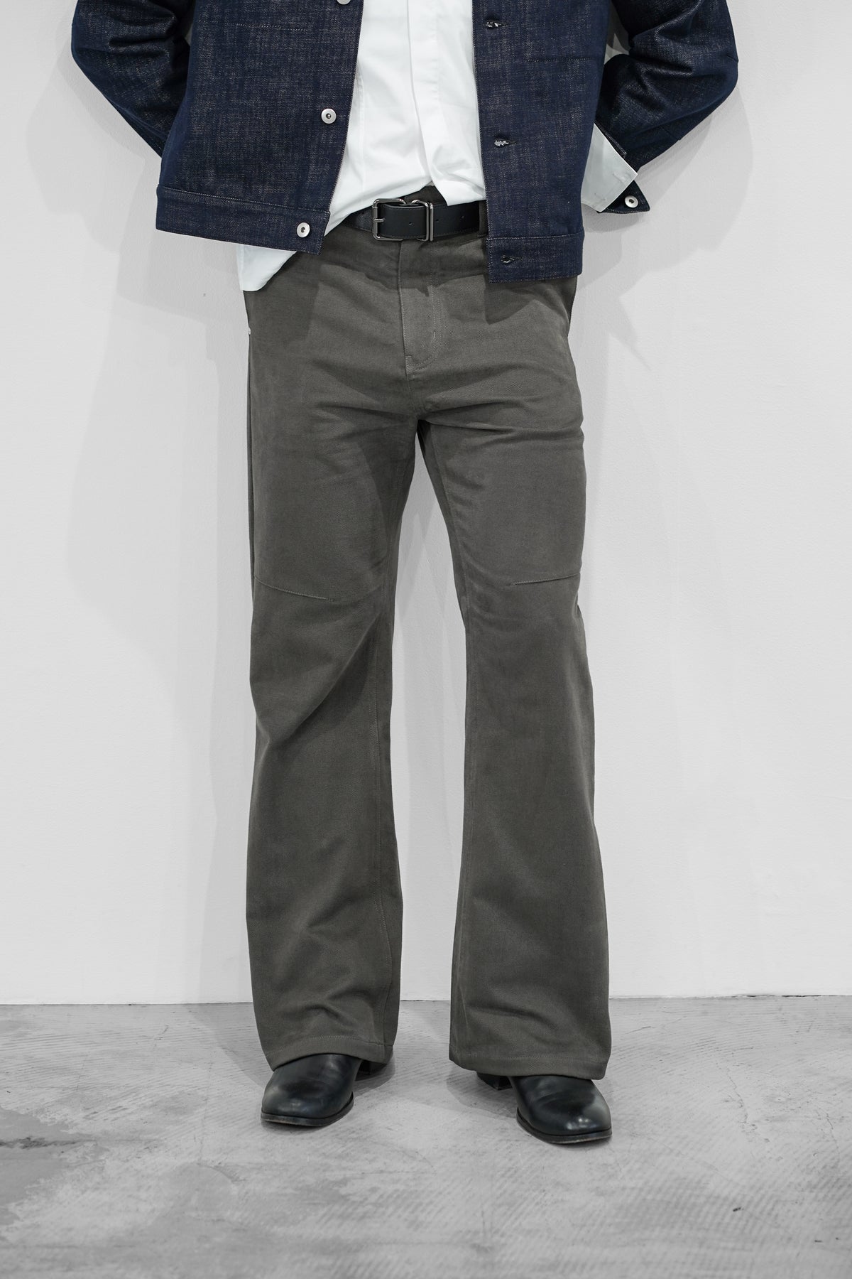 COTTON SUEDE BOOTCUT JEANS