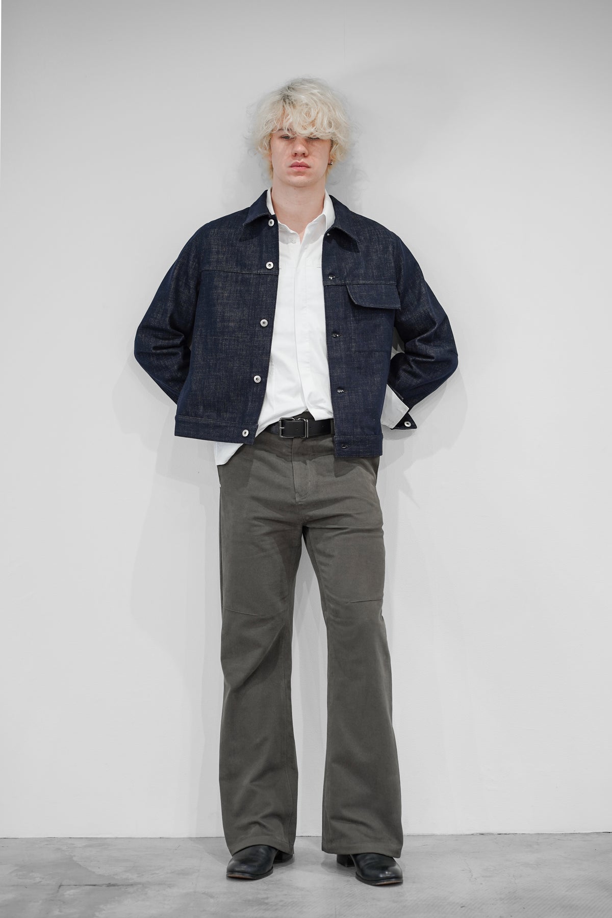 COTTON SUEDE BOOTCUT JEANS