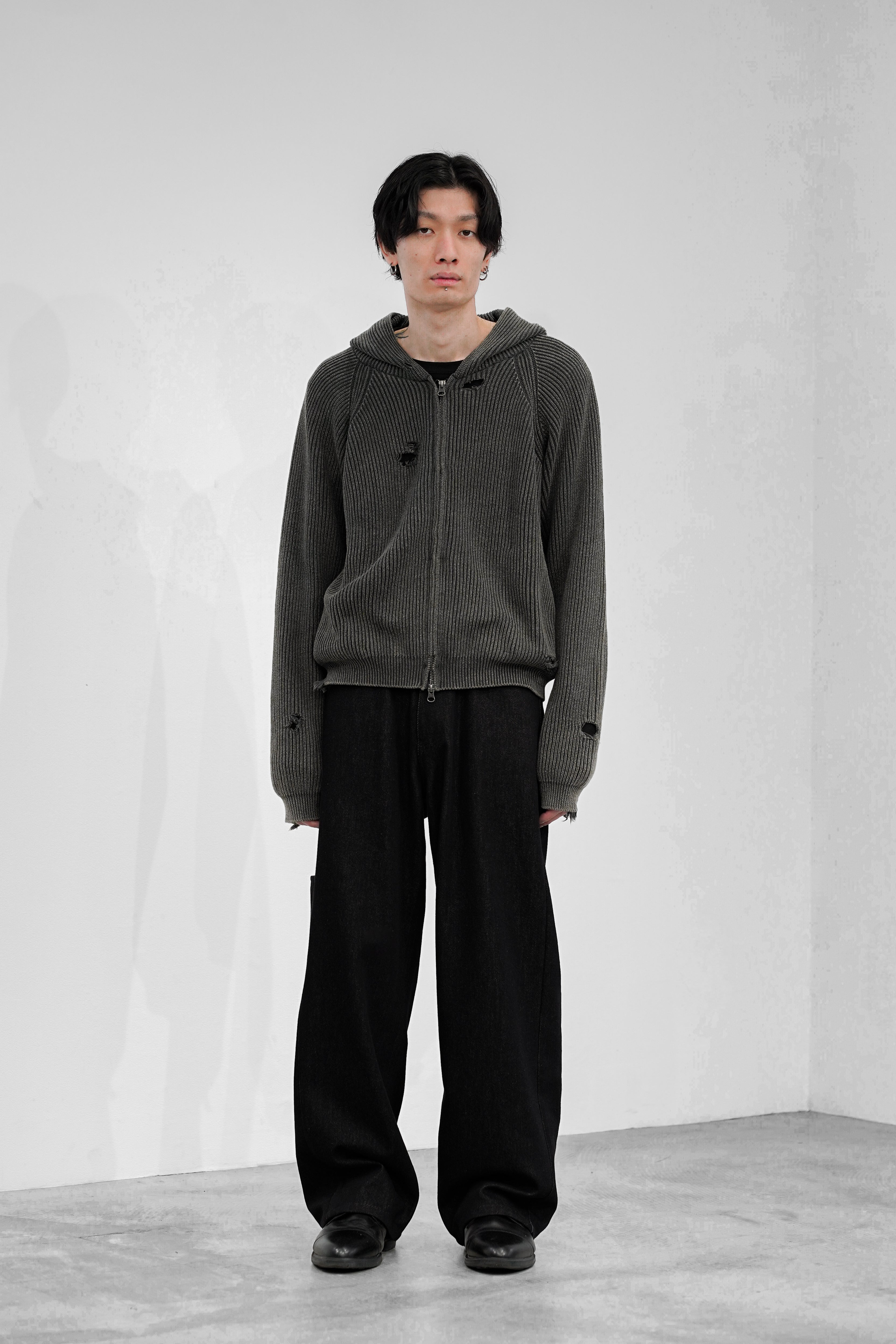 【着画あり】OE-SELMENT AGE KNIT ZIP HOODIE MUTED AGE KNIT ZIP HOODIE – OE-SELMENT