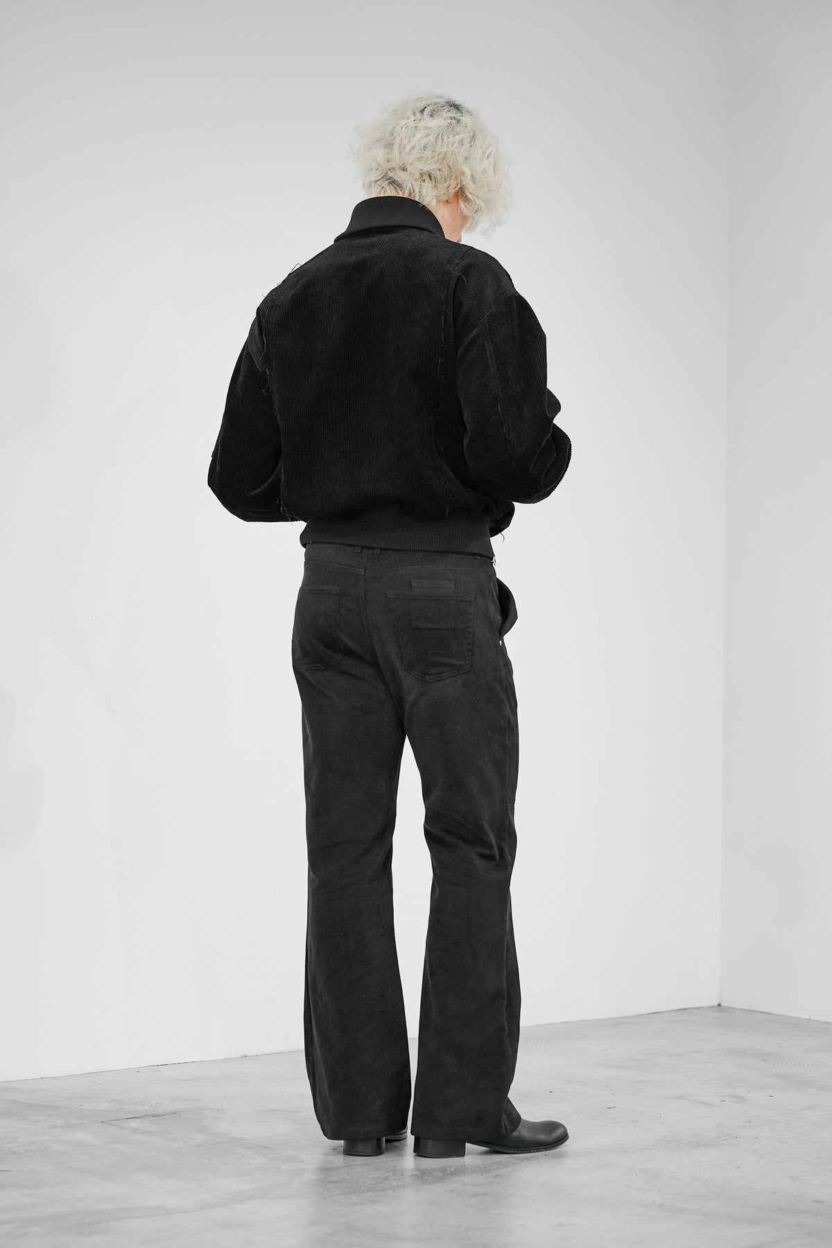 COTTON SUEDE BOOTCUT JEANS