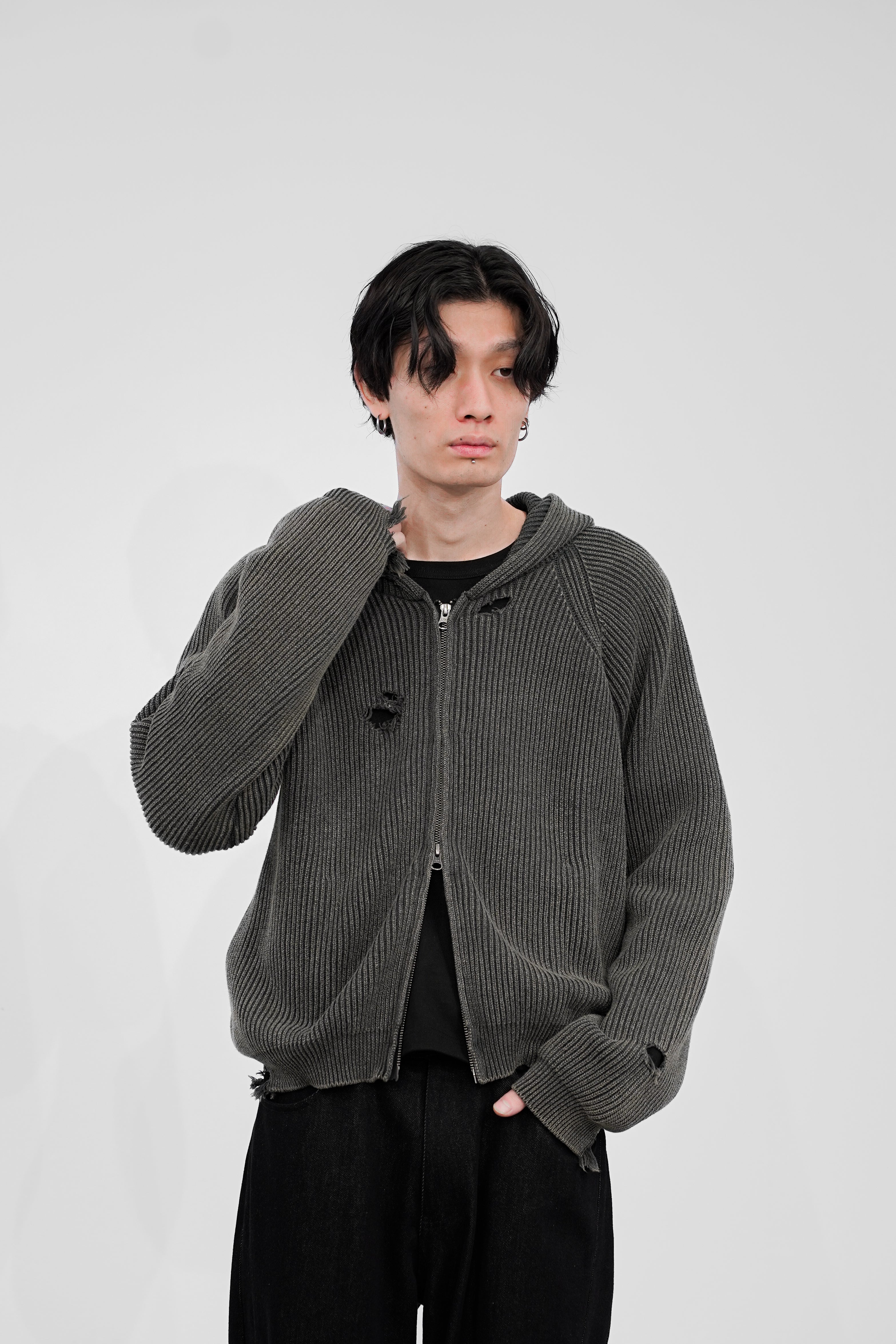 MUTED AGE KNIT ZIP HOODIE – OE-SELMENT