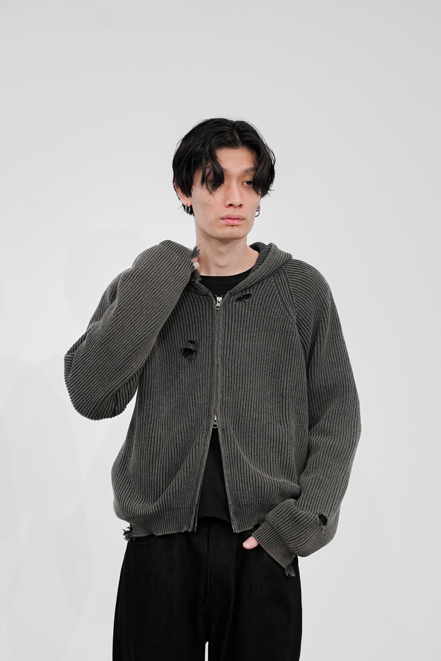 MUTED AGE KNIT ZIP HOODIE [Only a few left]