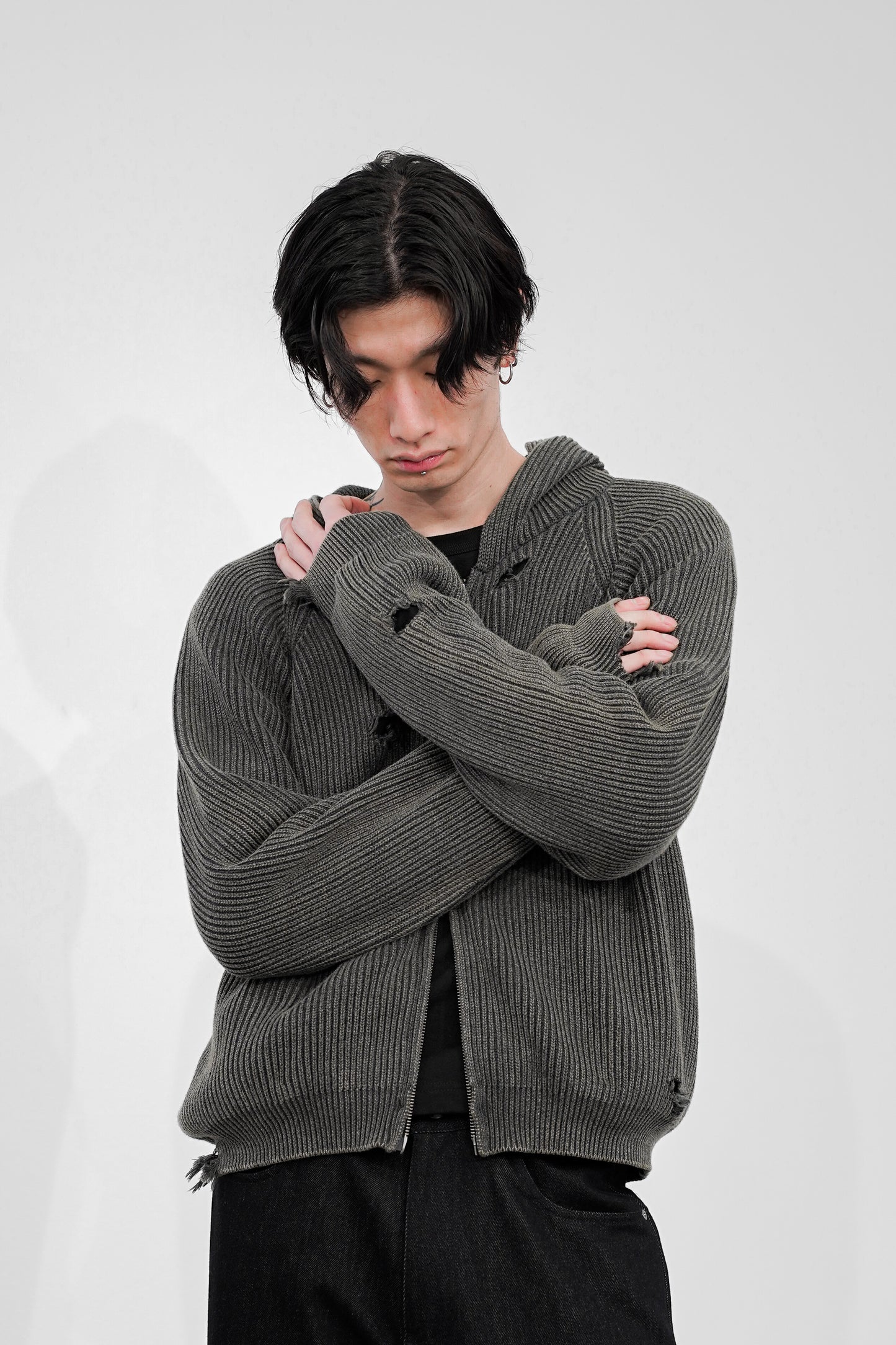 MUTED AGE KNIT ZIP HOODIE [Only a few left]