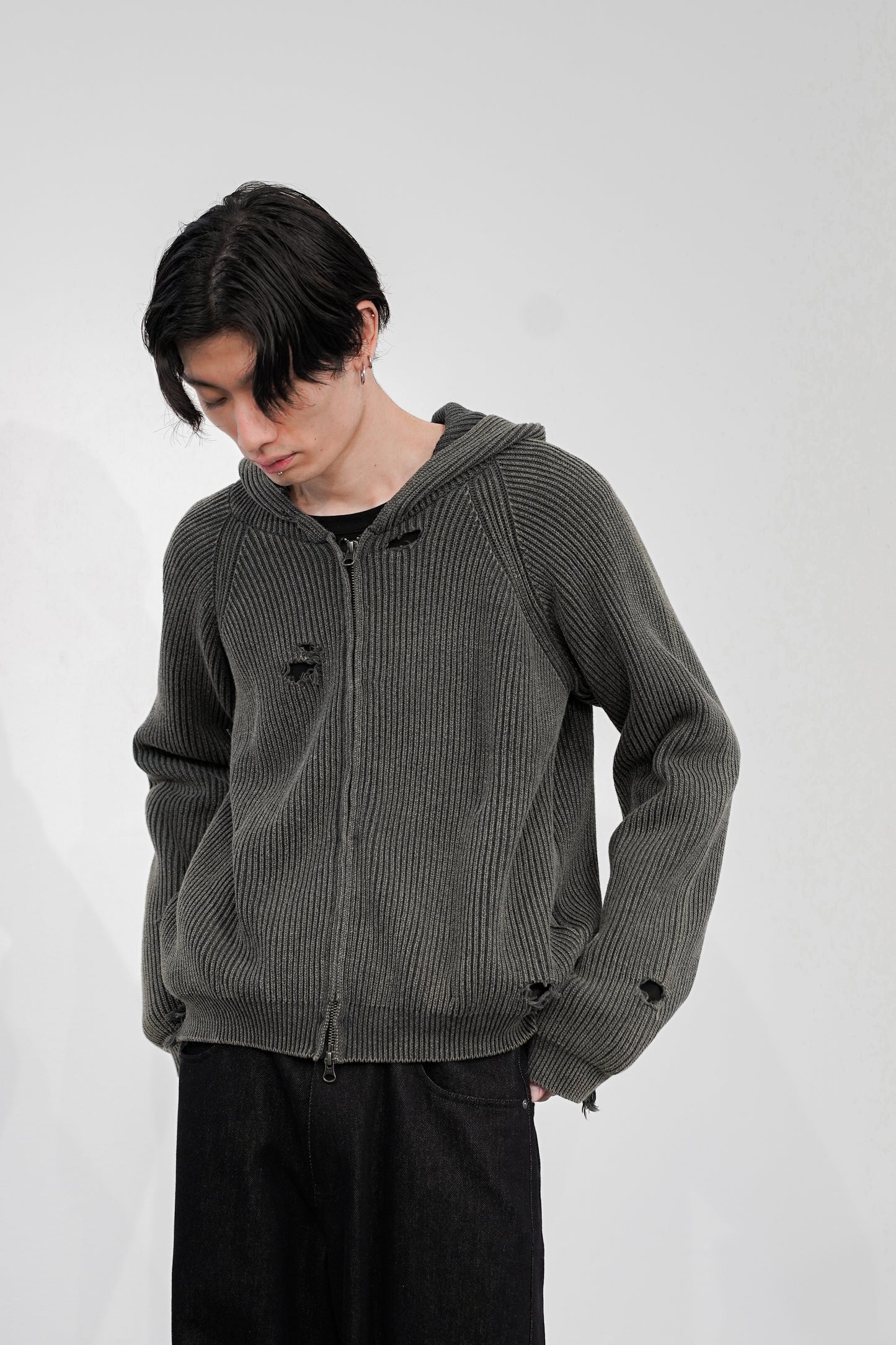 MUTED AGE KNIT ZIP HOODIE [Only a few left]