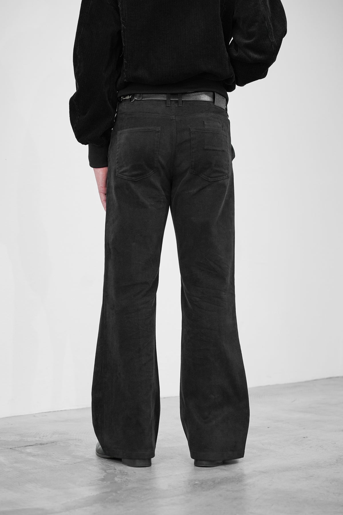 COTTON SUEDE BOOTCUT JEANS
