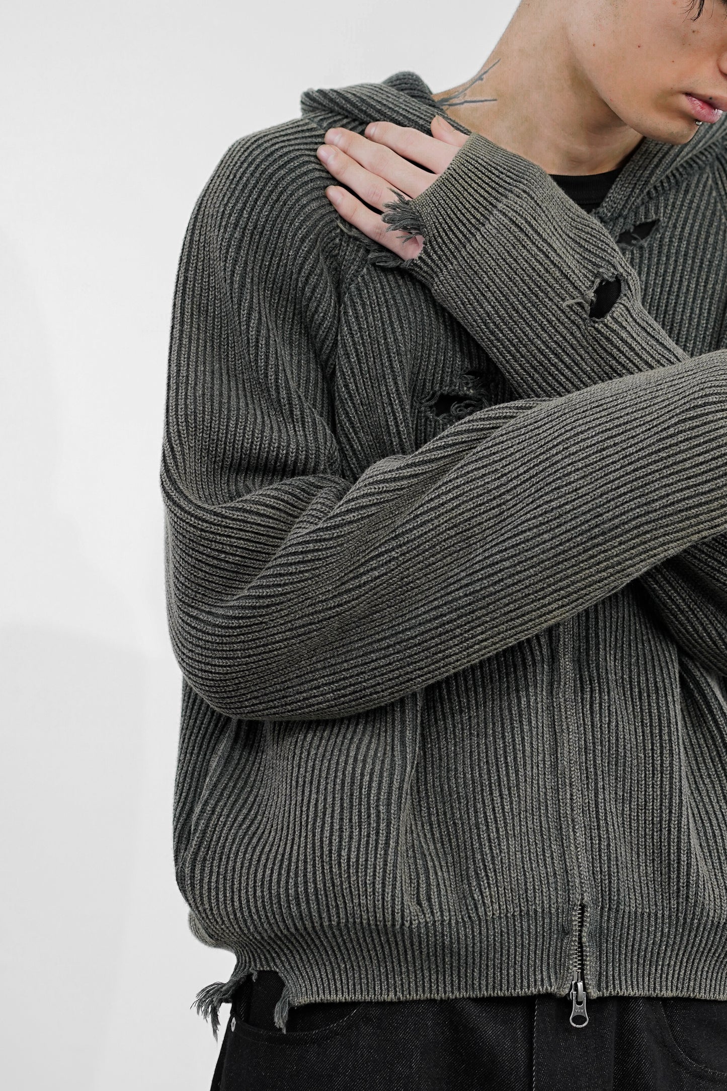 MUTED AGE KNIT ZIP HOODIE [Only a few left]