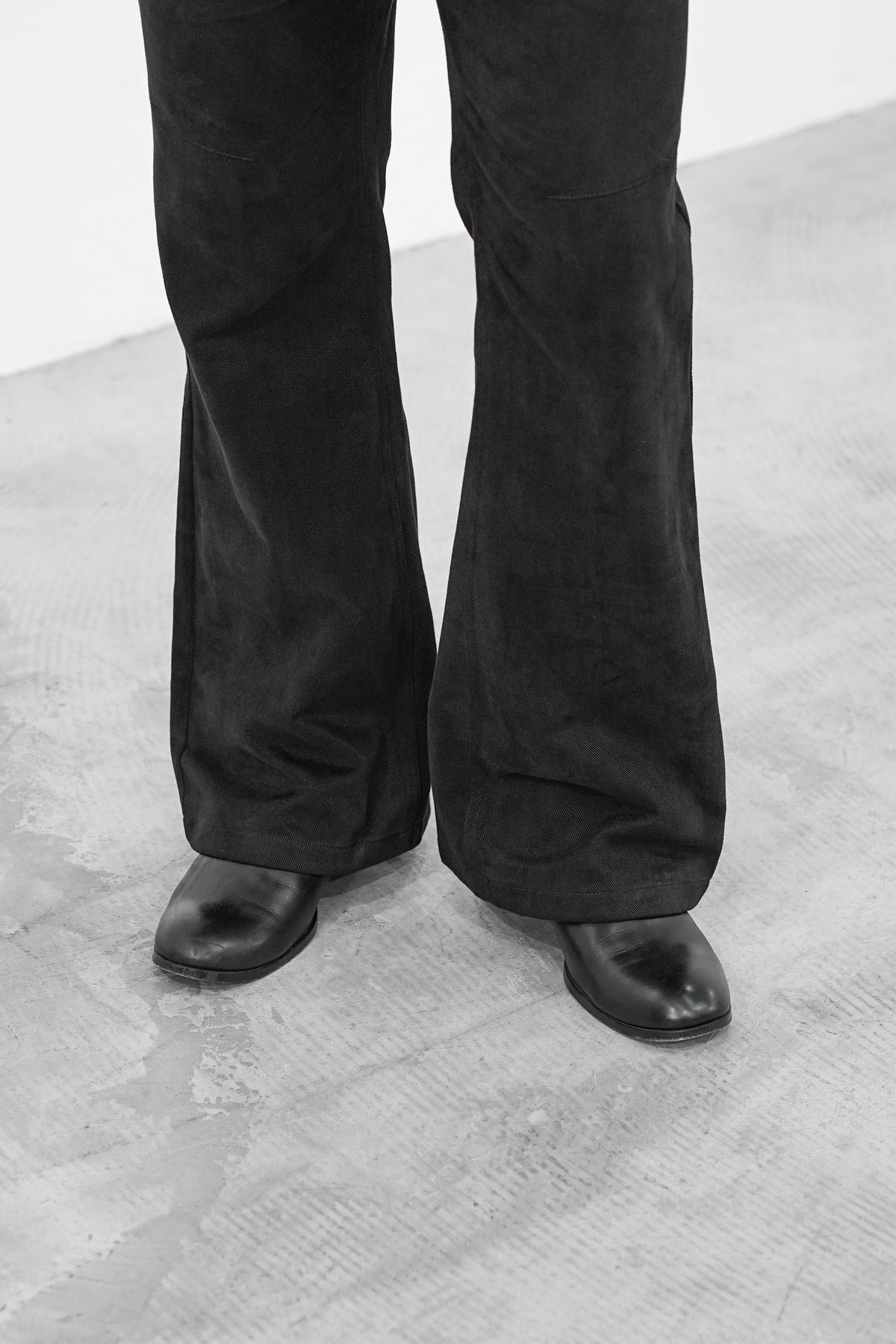 COTTON SUEDE BOOTCUT JEANS