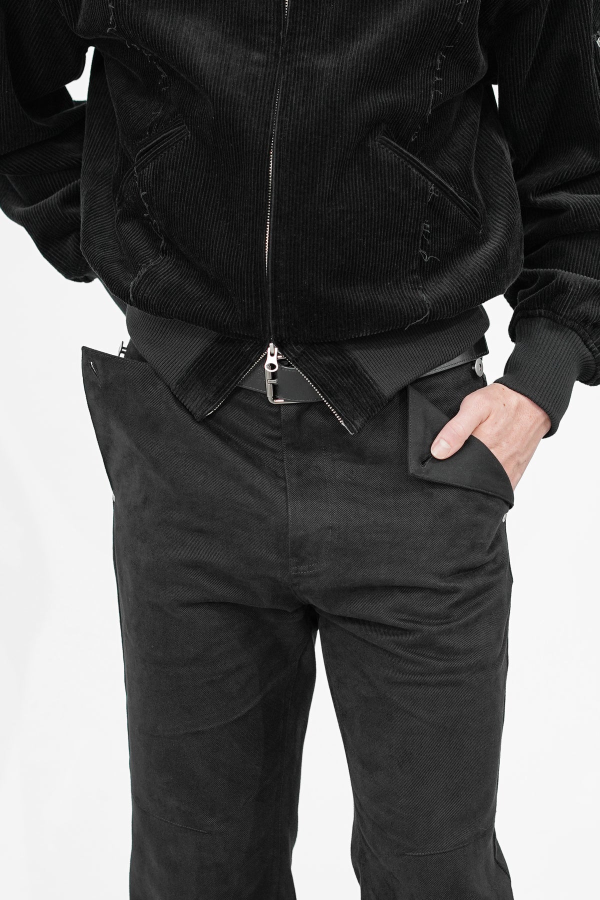 COTTON SUEDE BOOTCUT JEANS