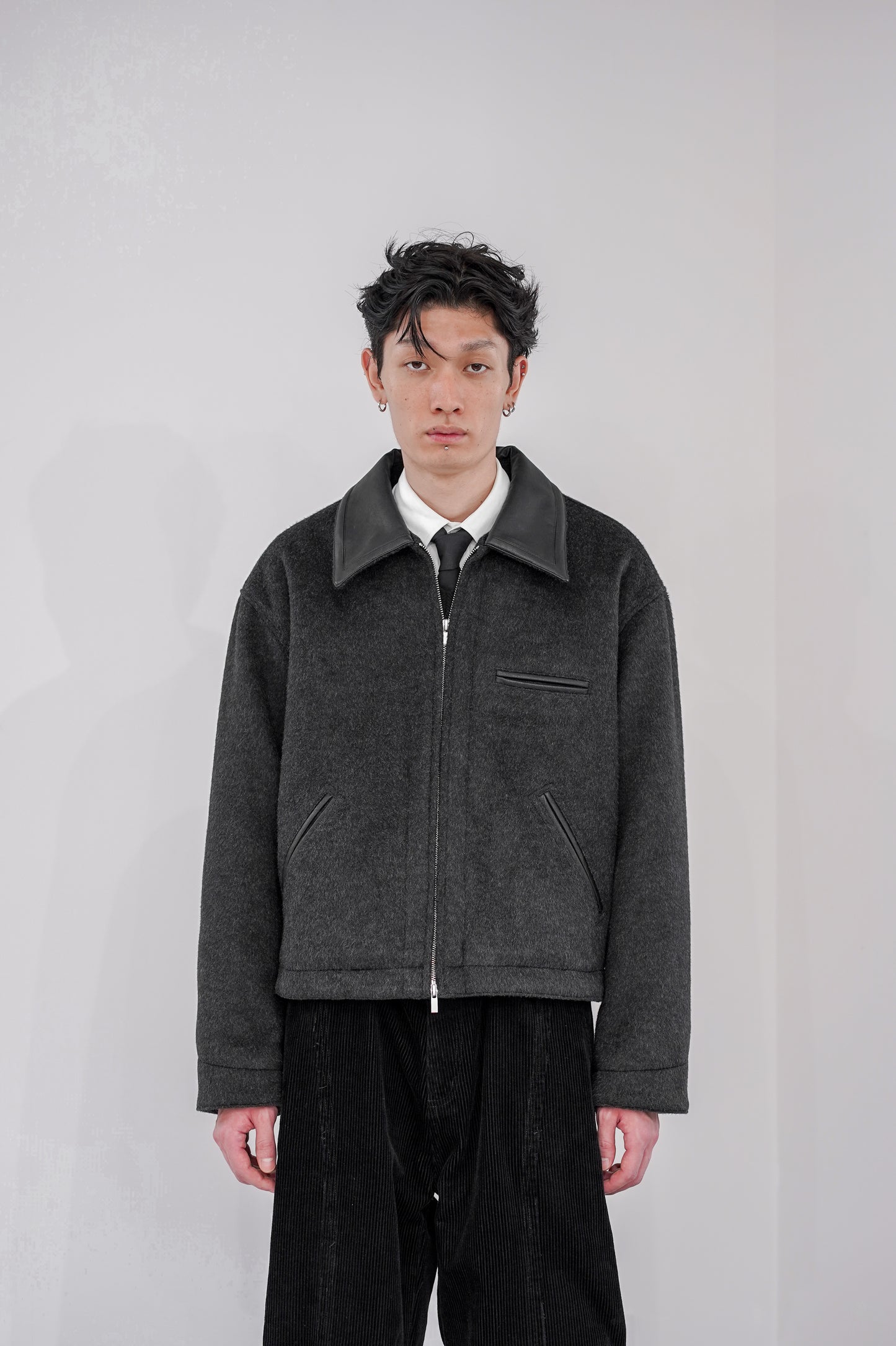 WOOL SHAGGY DUAL COLLAR DETROIT JACKET