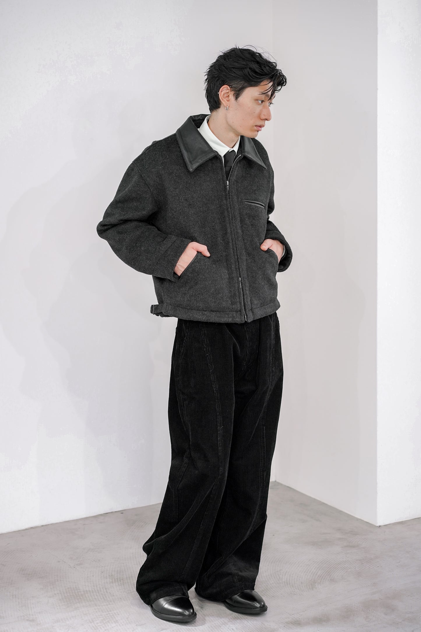 WOOL SHAGGY DUAL COLLAR DETROIT JACKET