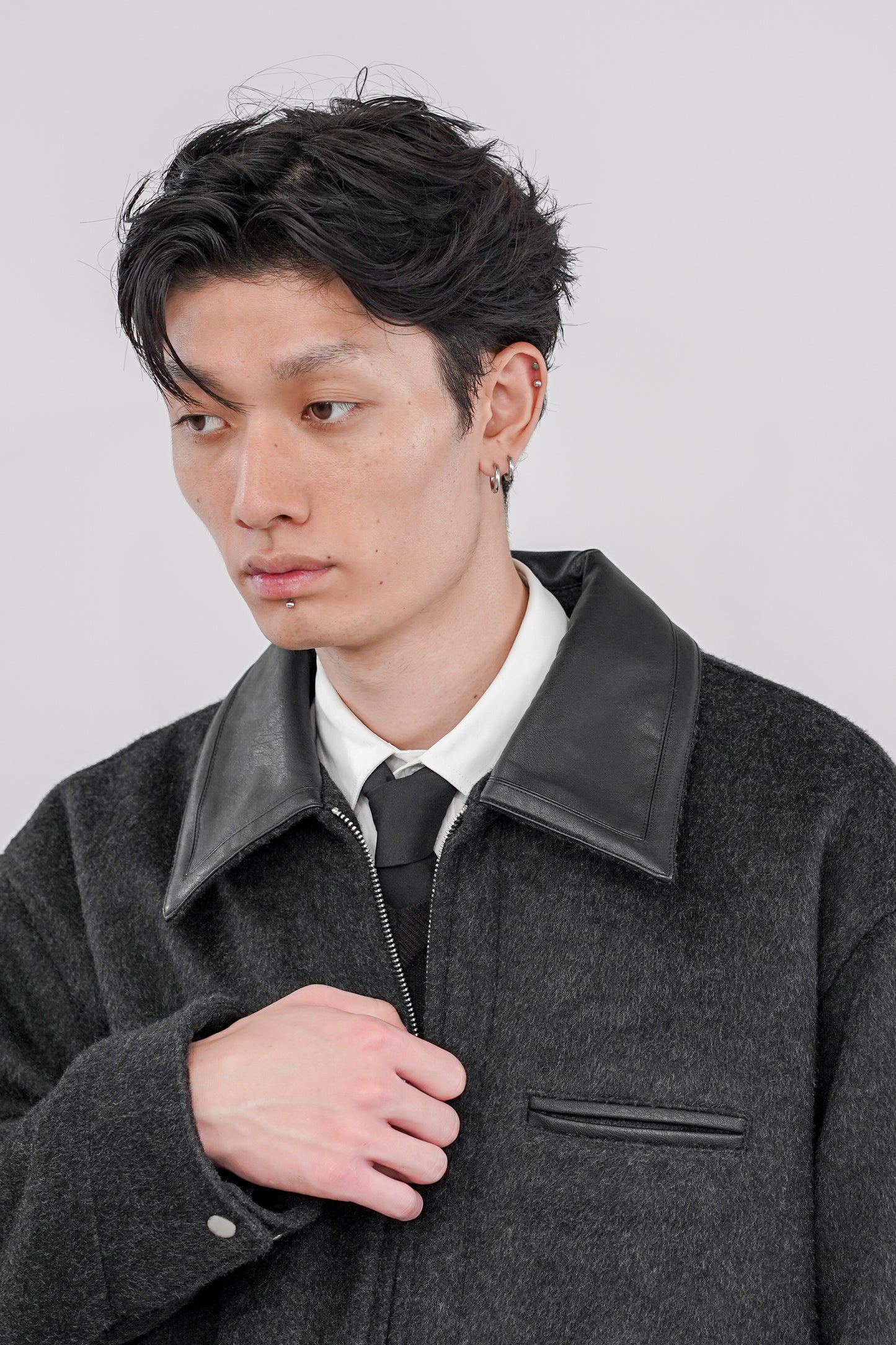 WOOL SHAGGY DUAL COLLAR DETROIT JACKET