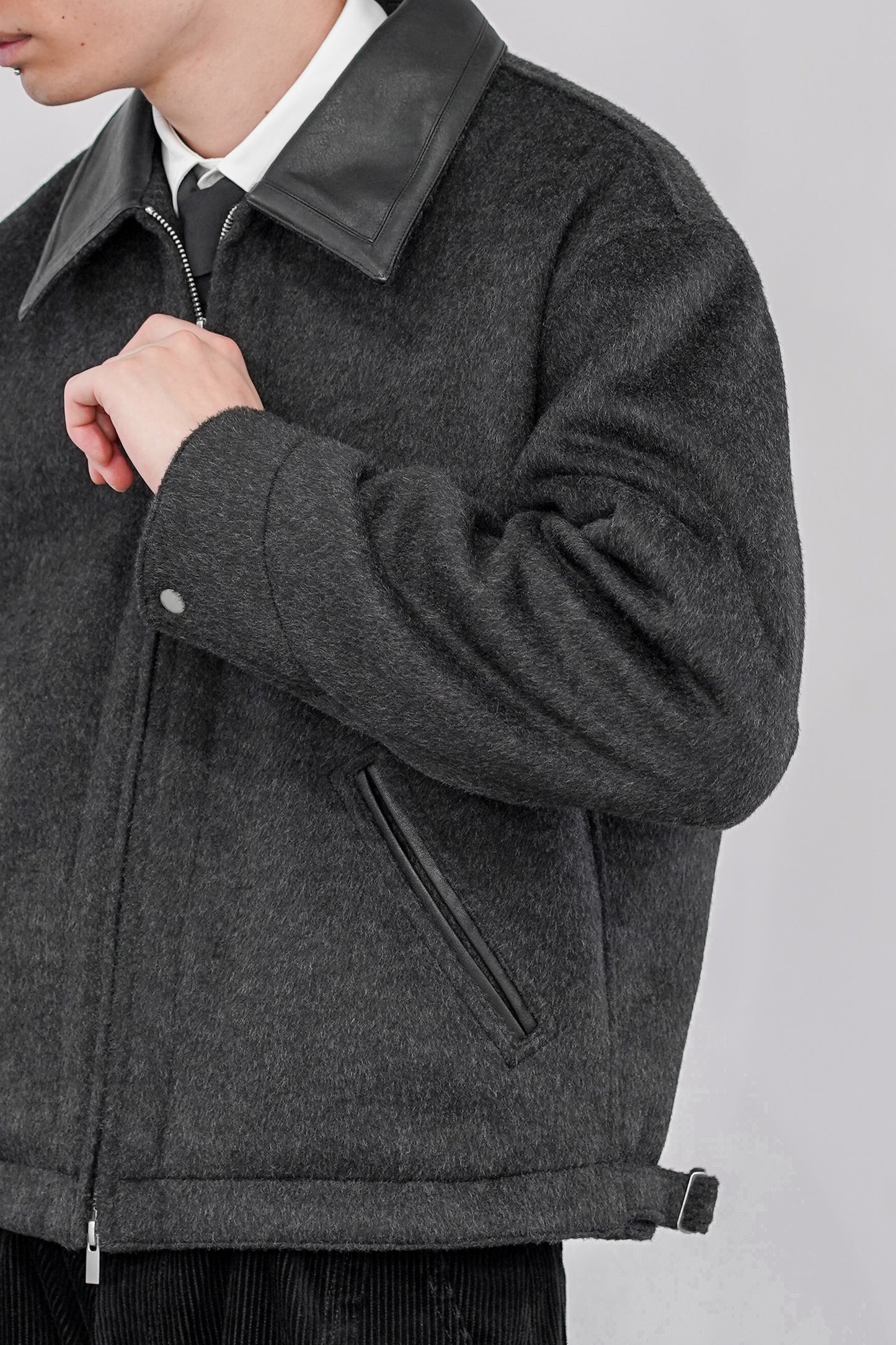 WOOL SHAGGY DUAL COLLAR DETROIT JACKET
