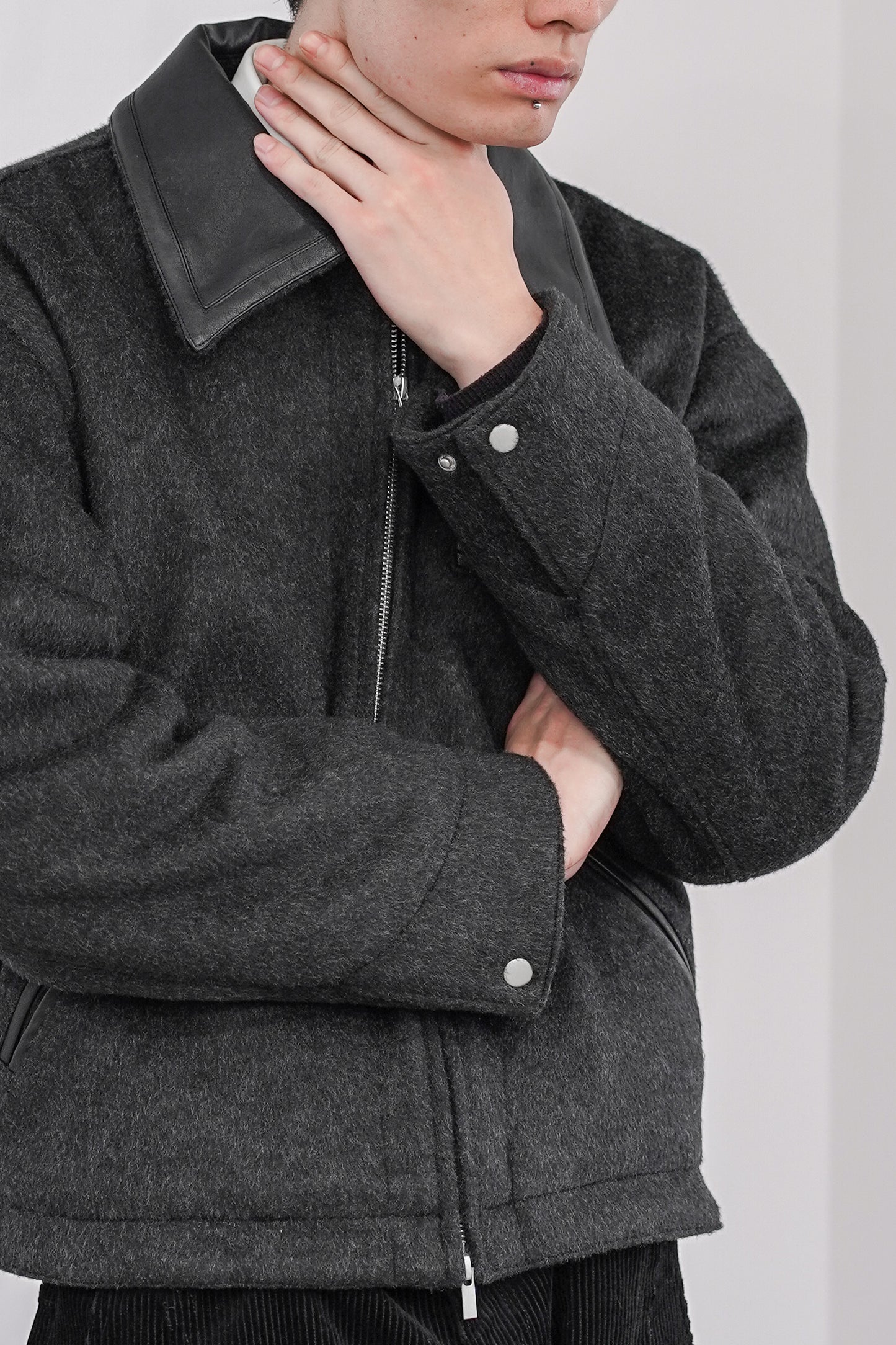 WOOL SHAGGY DUAL COLLAR DETROIT JACKET