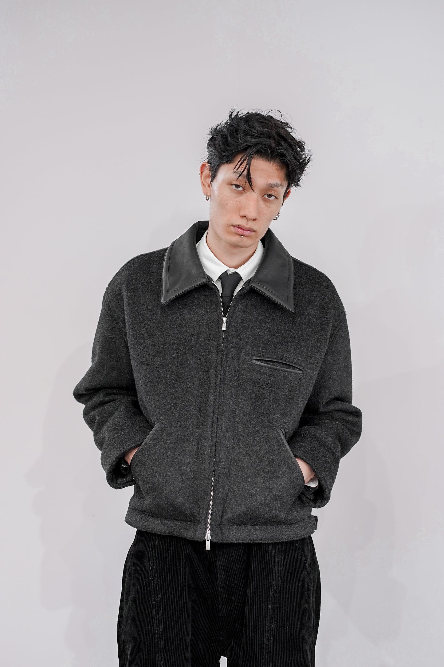 WOOL SHAGGY DUAL COLLAR DETROIT JACKET