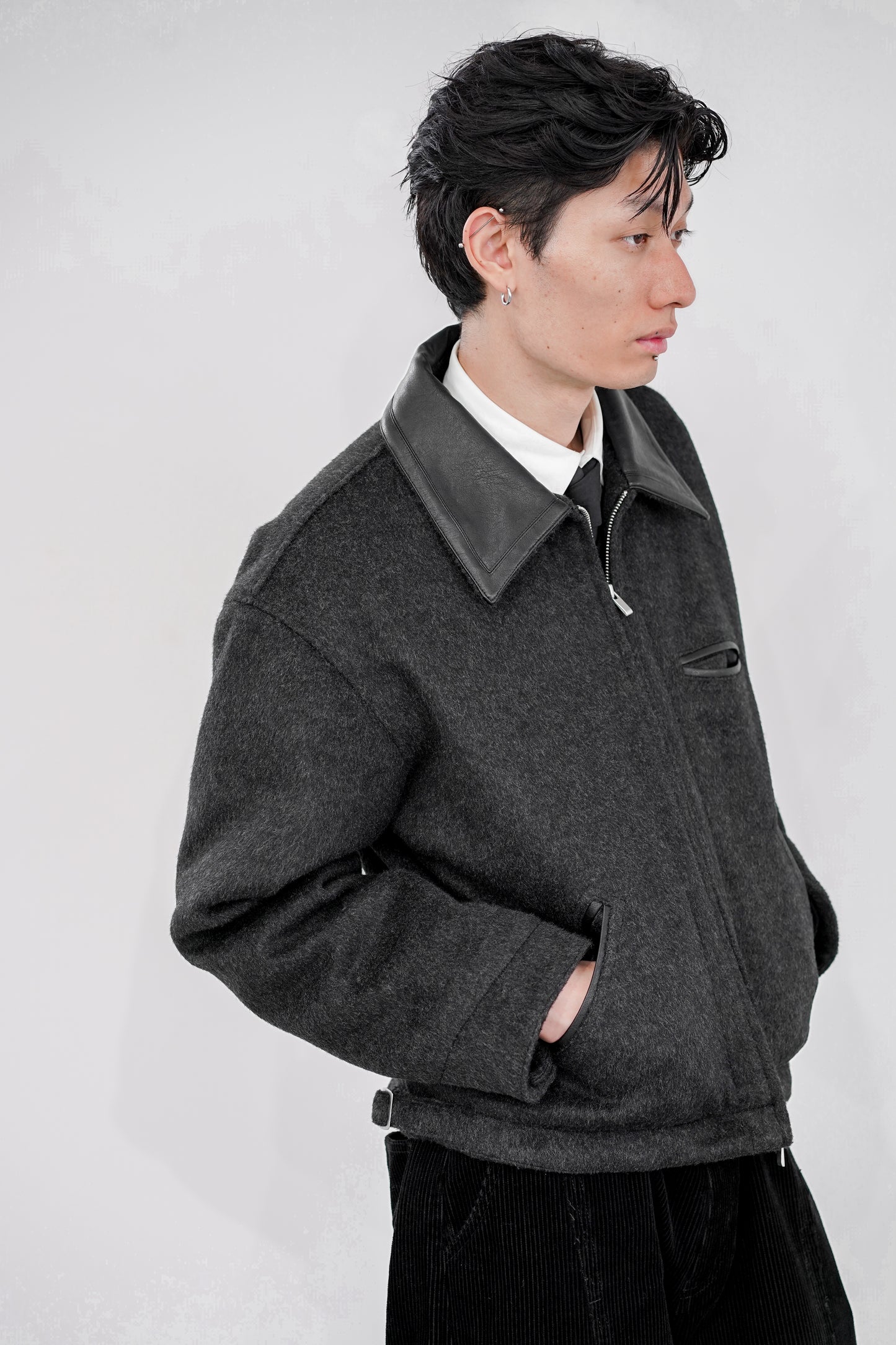 WOOL SHAGGY DUAL COLLAR DETROIT JACKET