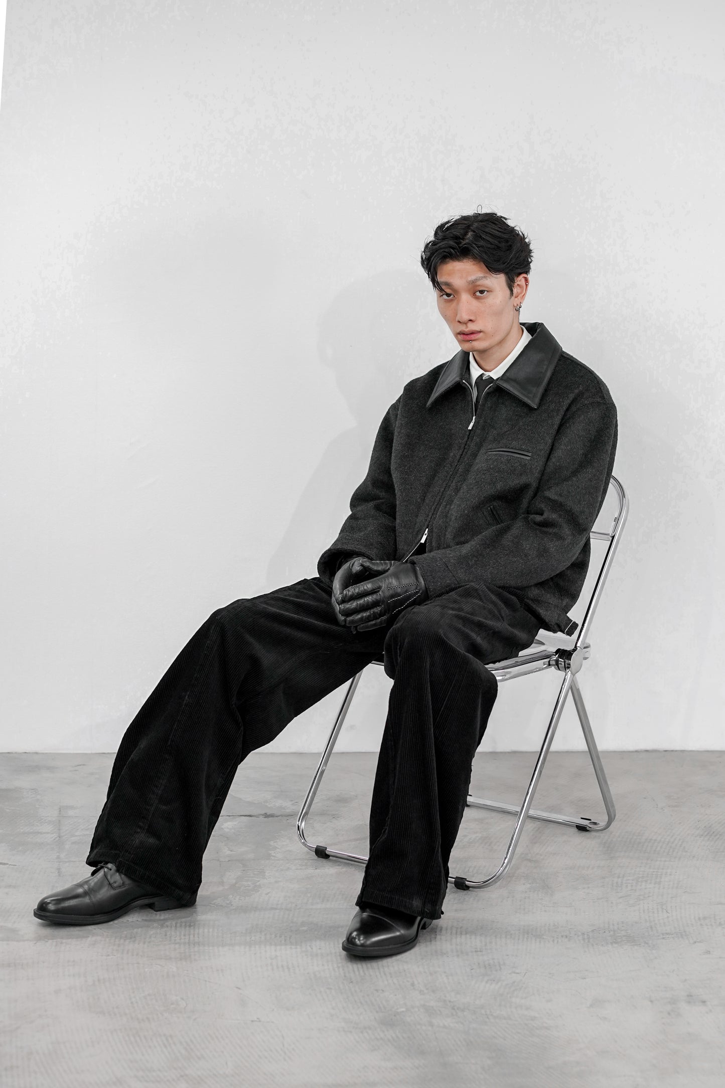 WOOL SHAGGY DUAL COLLAR DETROIT JACKET