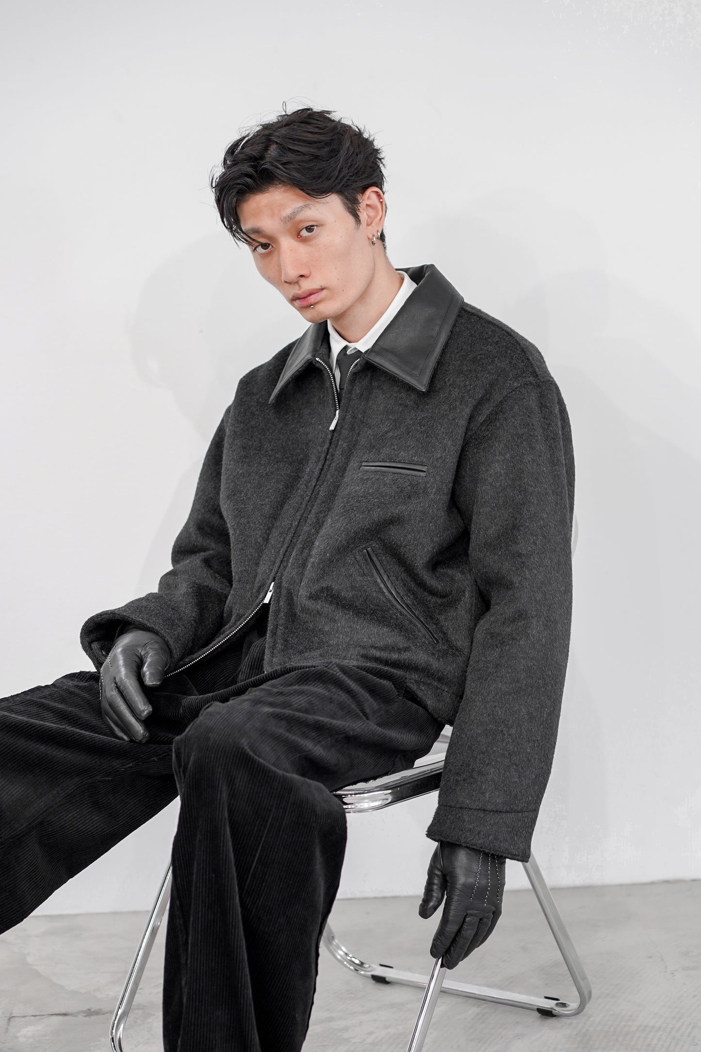 WOOL SHAGGY DUAL COLLAR DETROIT JACKET