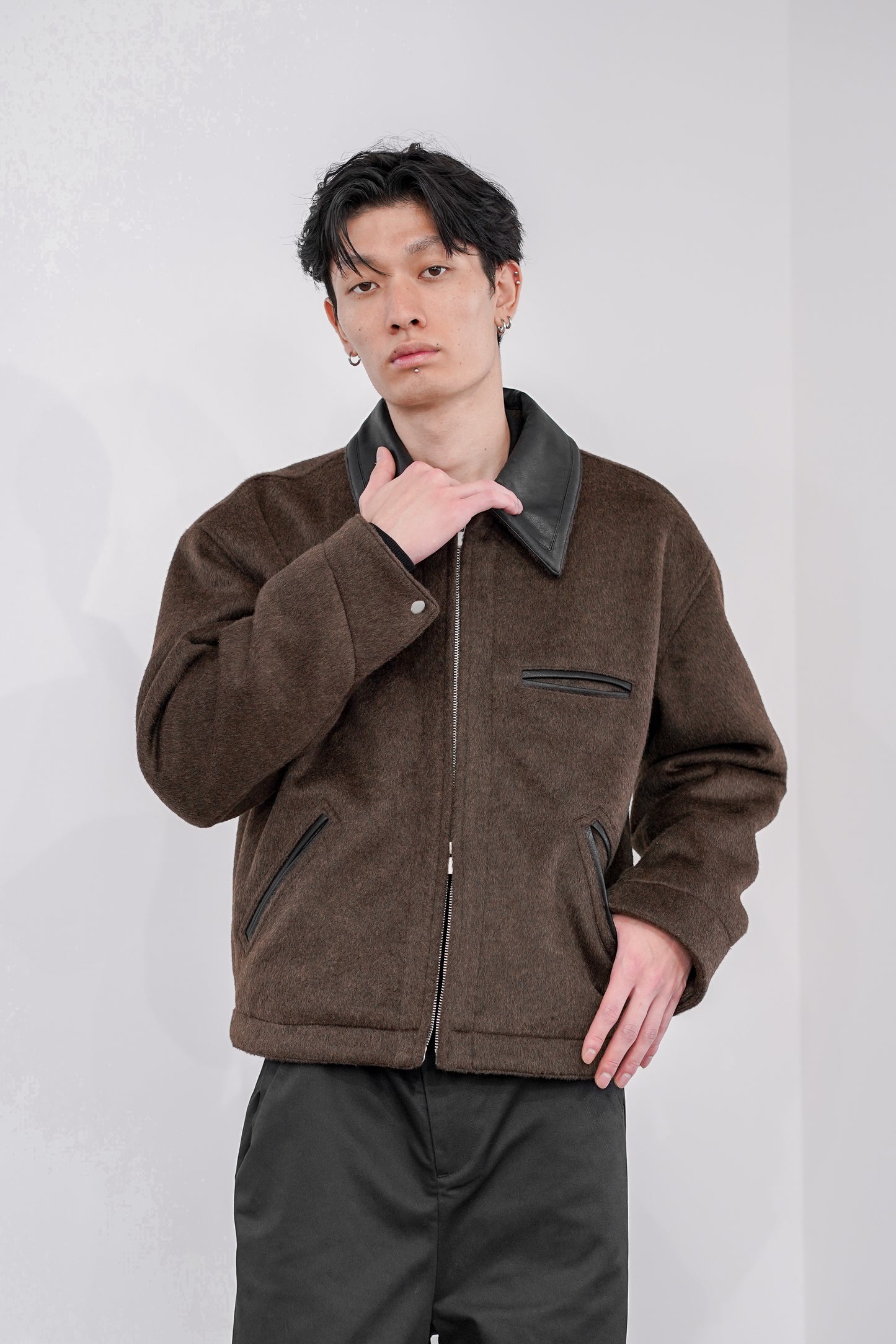 WOOL SHAGGY DUAL COLLAR DETROIT JACKET
