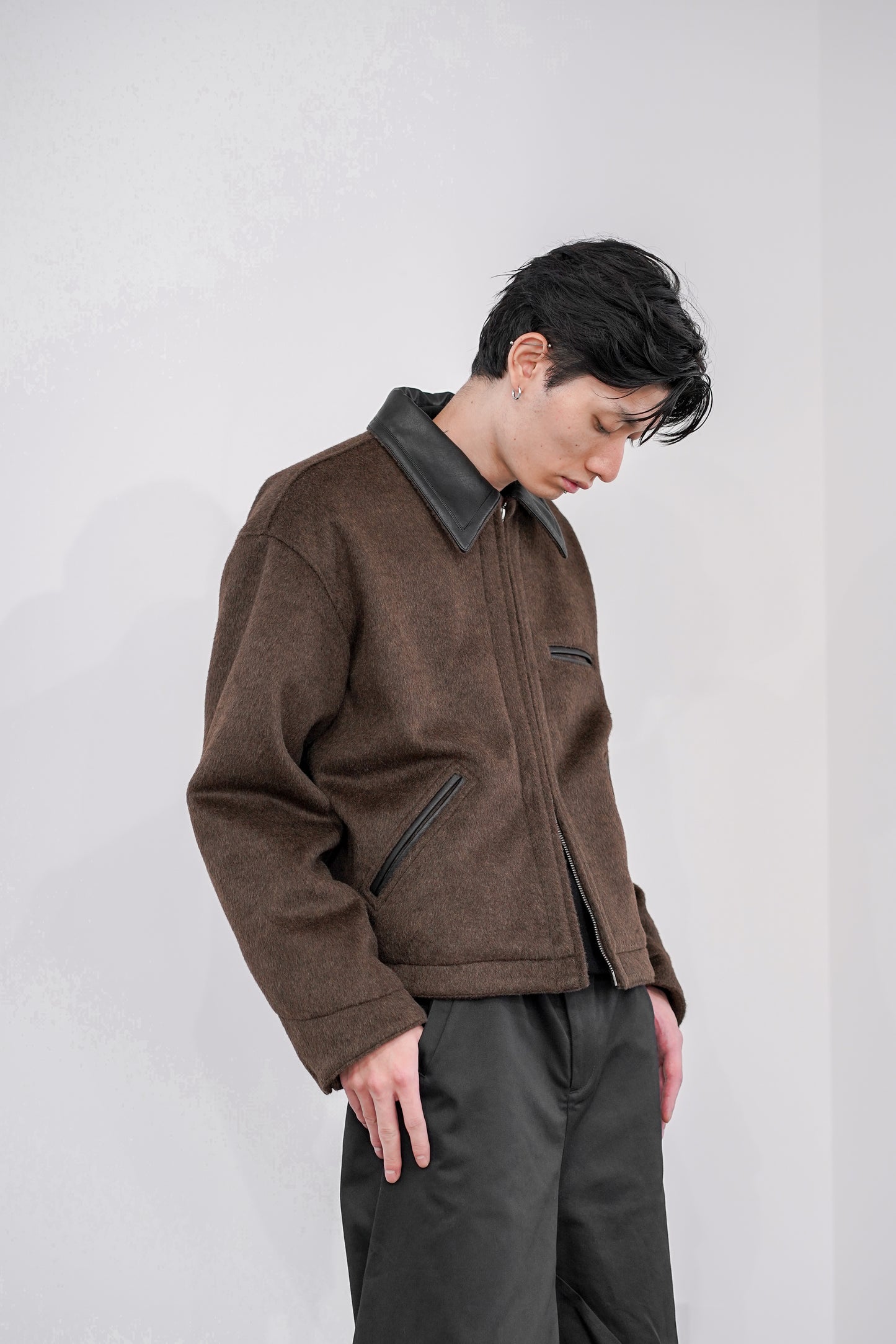 WOOL SHAGGY DUAL COLLAR DETROIT JACKET