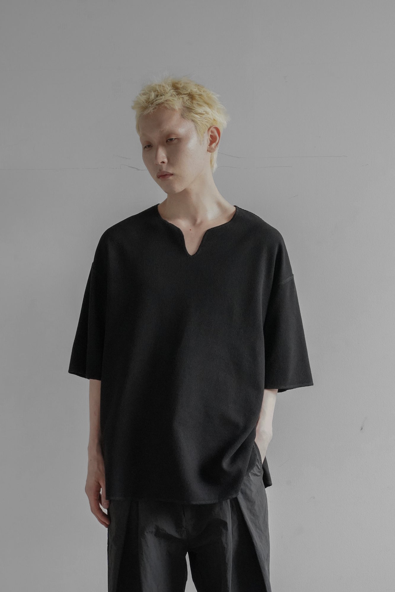 【2枚SET】WAFFLE KEYNECK T-SHIRT『組み合わせ自由』
