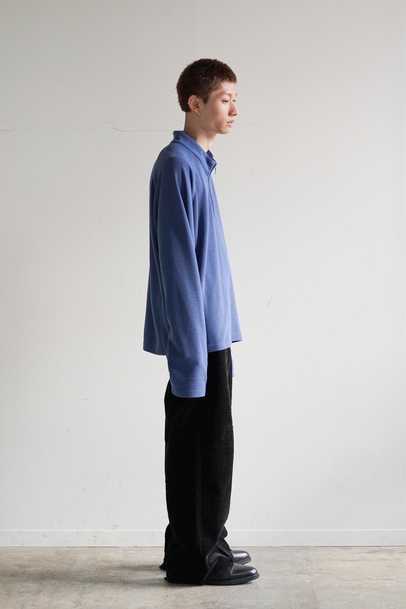 WAFFLE HALF ZIP LONG SLEEVE