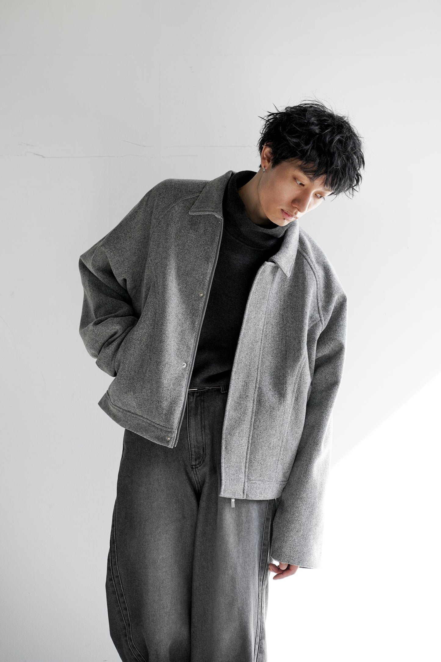 TECH MELTON FULLED SHORT BLOUSON