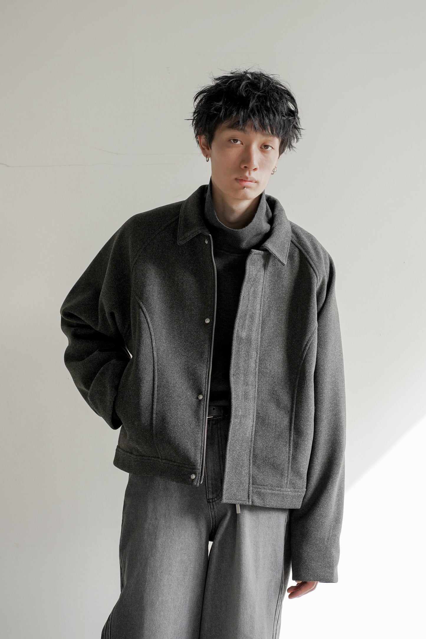 TECH MELTON FULLED SHORT BLOUSON