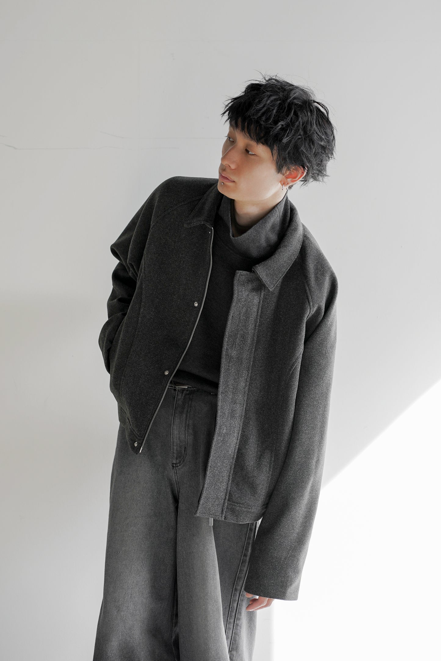 TECH MELTON FULLED SHORT BLOUSON