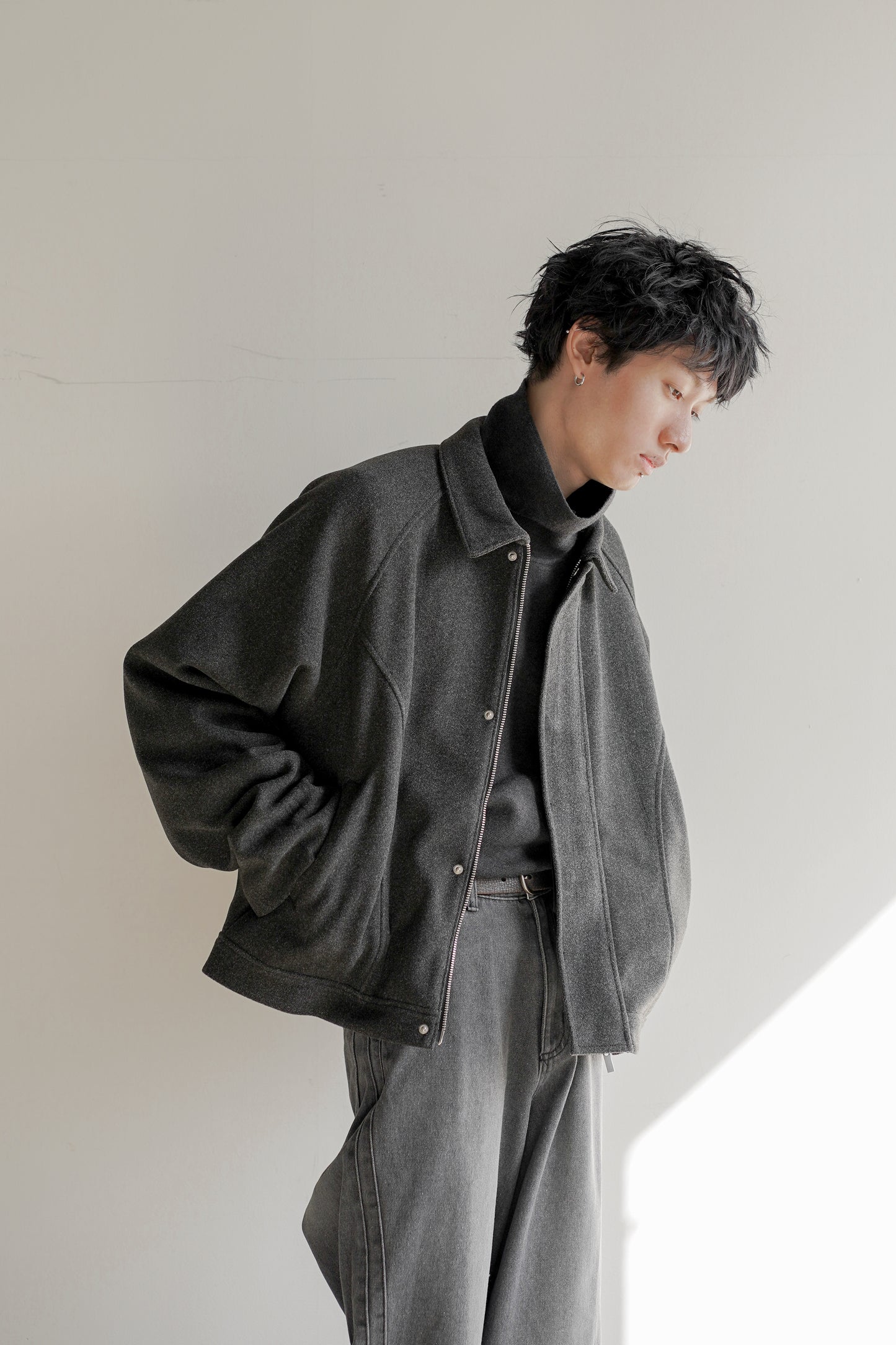 TECH MELTON FULLED SHORT BLOUSON