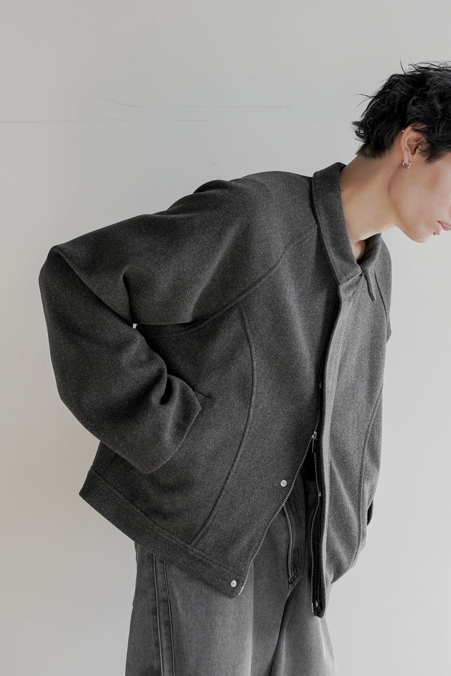 TECH MELTON FULLED SHORT BLOUSON