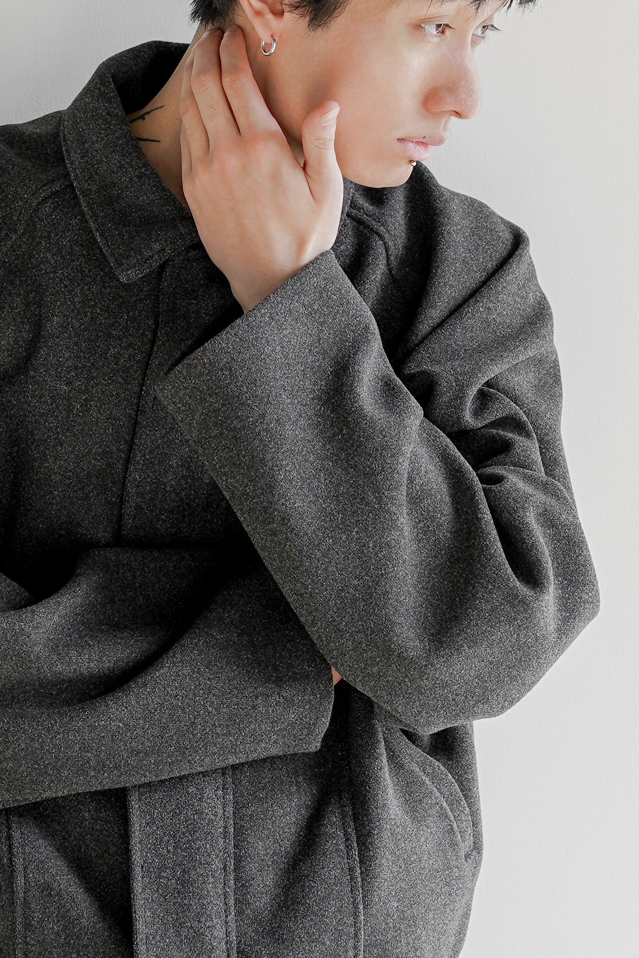 TECH MELTON FULLED SHORT BLOUSON
